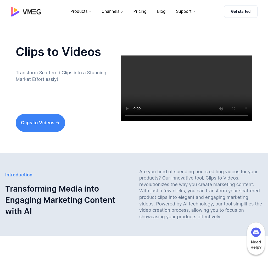 VMEG - Transform Clips into Captivating Marketing Videos with AI