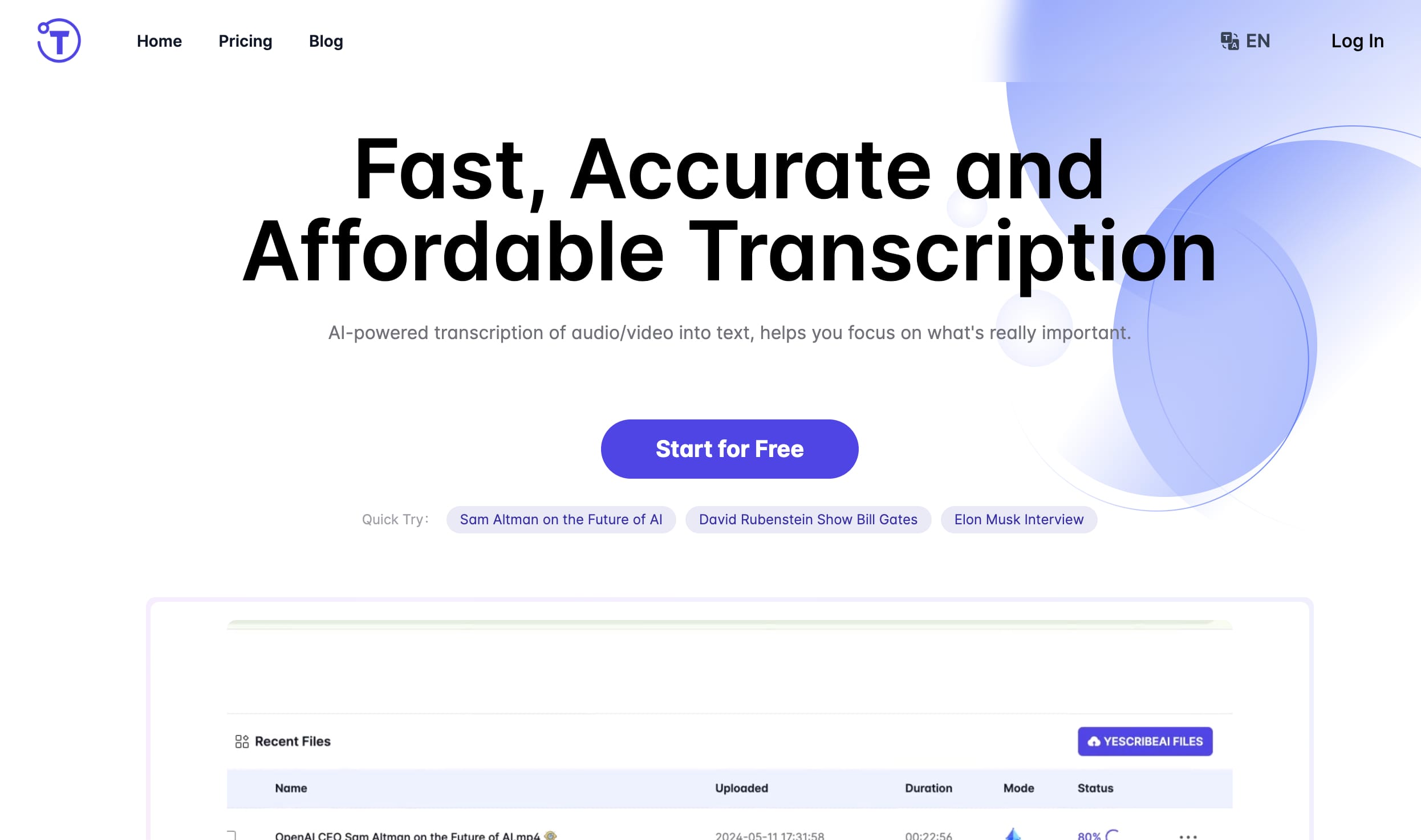 Yescribe.ai - AI-Powered Transcription Service | Convert Audio and Video to Text