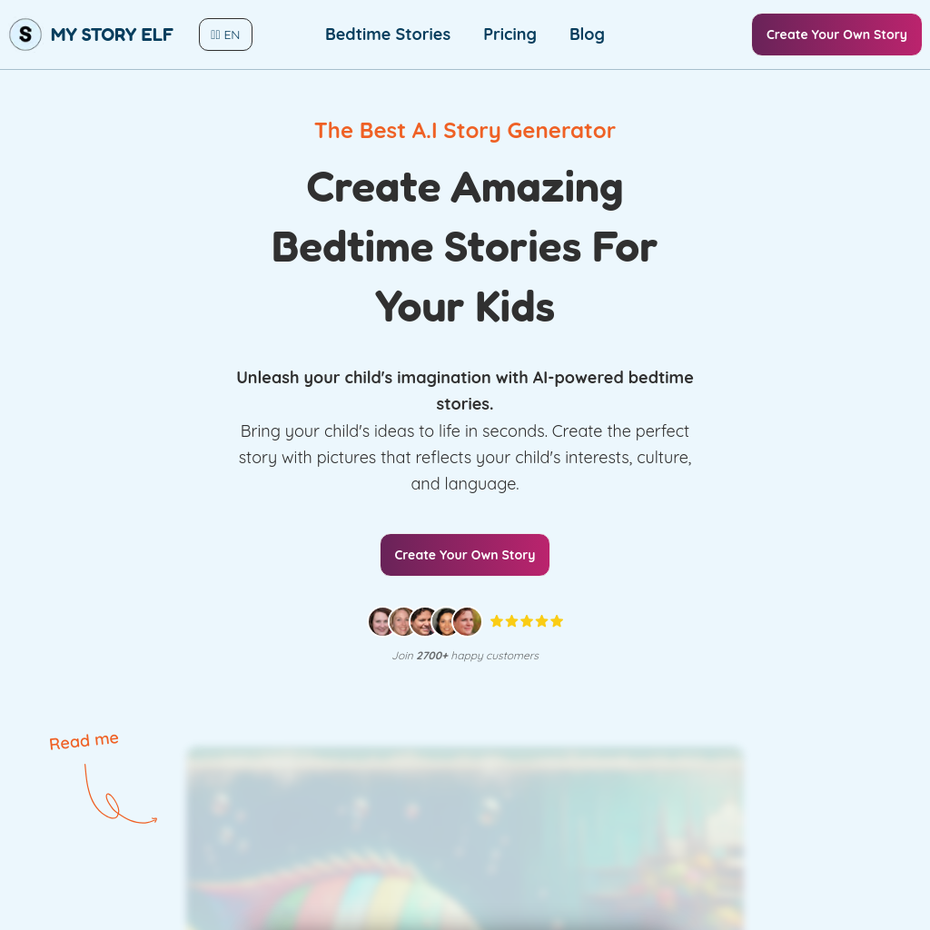 My Story Elf - 人工智能故事生成器，陪伴孩子的梦境