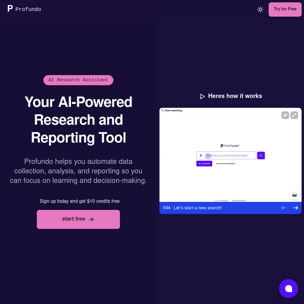 Profundo - AI Research Assistant | Automate Data Collection and Analysis