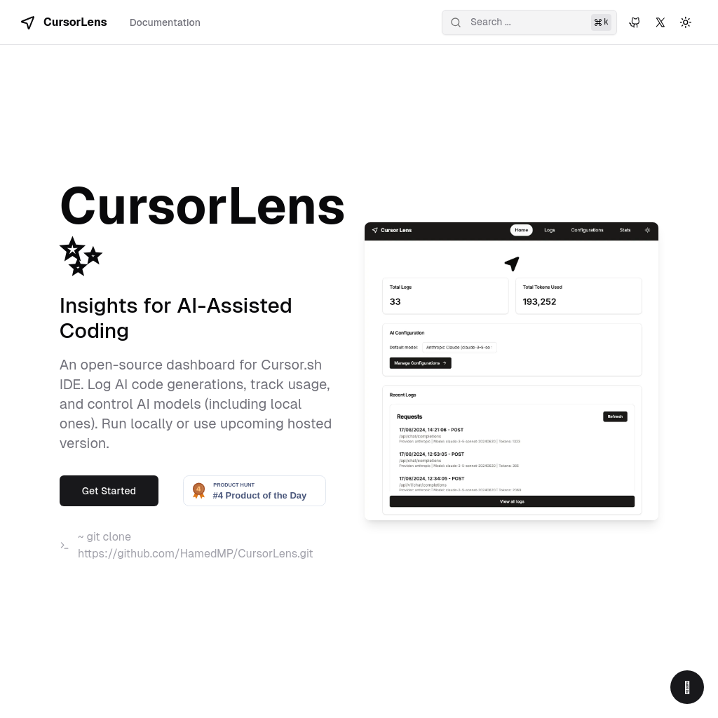 CursorLens - Open-Source Dashboard for Cursor IDE