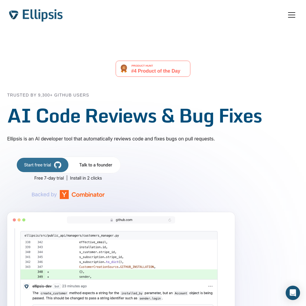 Ellipsis.dev | AIコードレビューでコード品質を向上