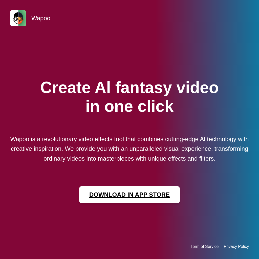 Wapoo - Crie Vídeos Fantásticos com Efeitos de IA em um Clique