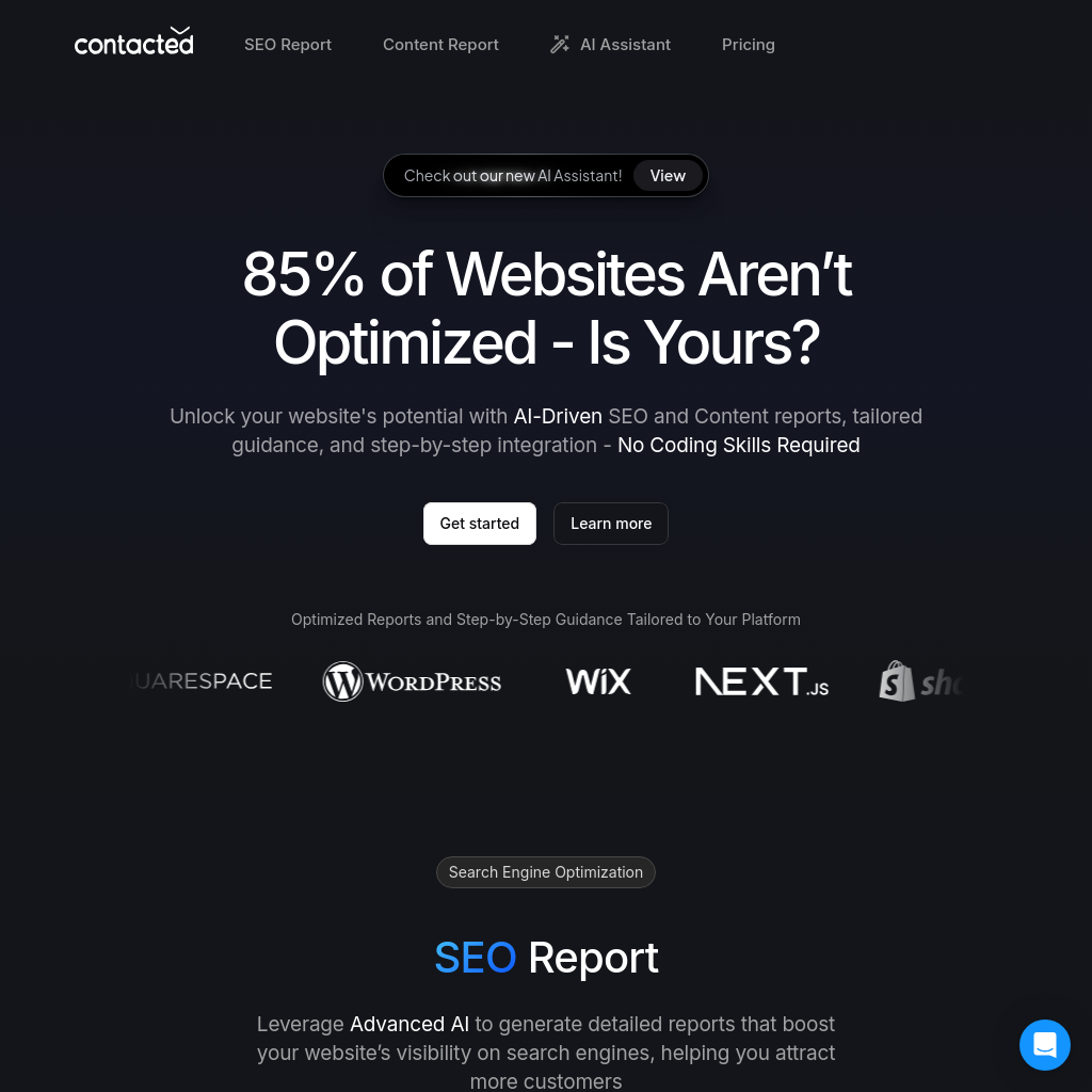 Contacted.io - AI-Driven SEO & Content Reports for Website Growth