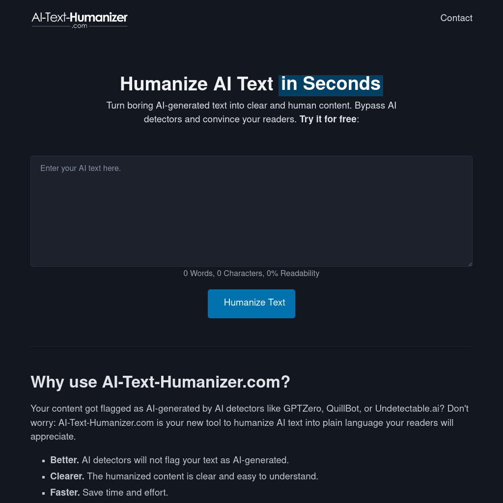 AI Text Humanizer - Eliminar Detectores AI y Convencer Lectores