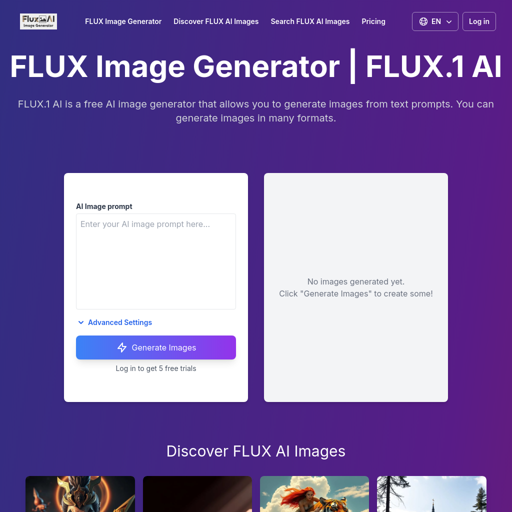 O Melhor Gerador de Imagens FLUX Grátis de 2024 | Powerd by FLUX.1 AI