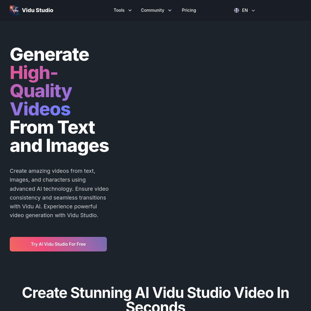 Vidu Studio: Transforma Texto e Imágenes en Videos Impactantes