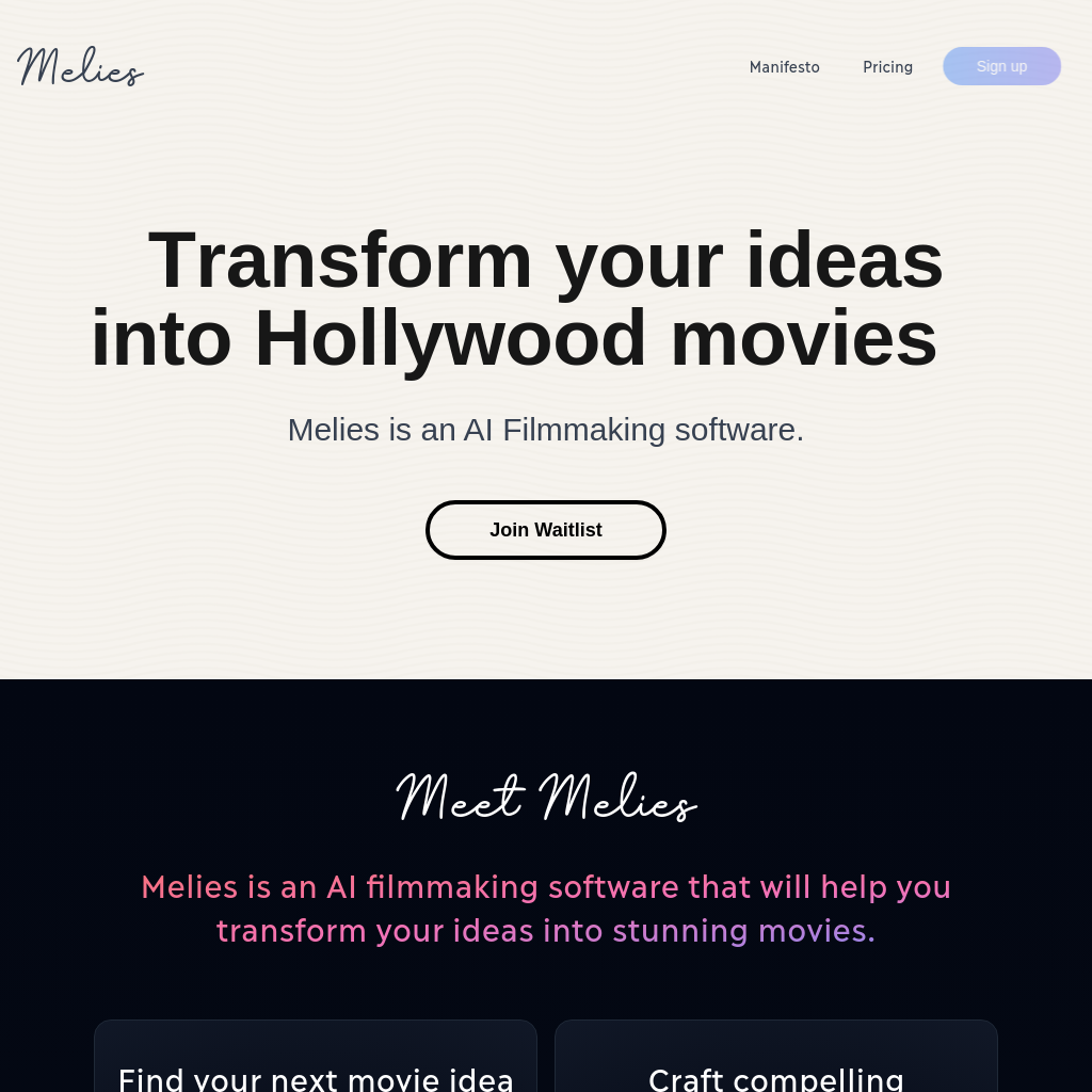 Melies • AI Filmmaking Software for Stunning Movies