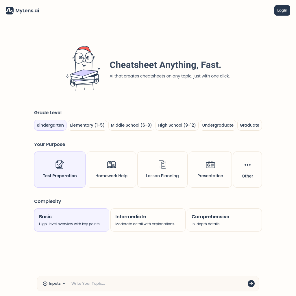 CheatSheet AI - Fast Visual Cheat Sheets for Every Topic