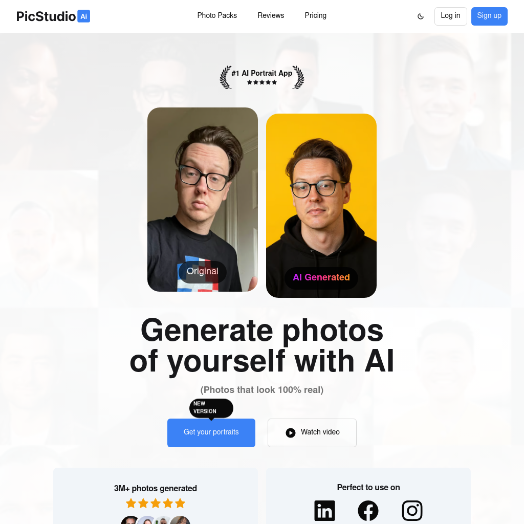 PicStudio.AI - Stunning AI Portraits for Social Media