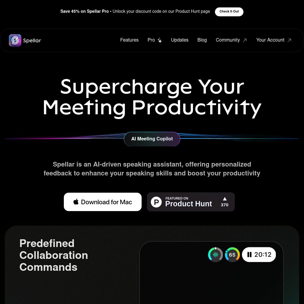 Spellar Pro - AI Meeting Copilot for Enhanced Productivity