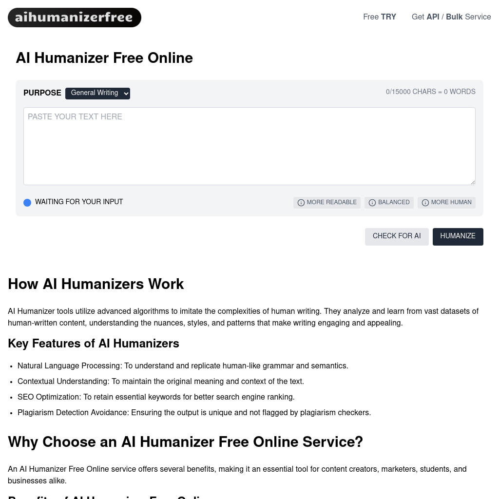 AI Humanizer Free Online - Transform AI Text to Human-Like Writing