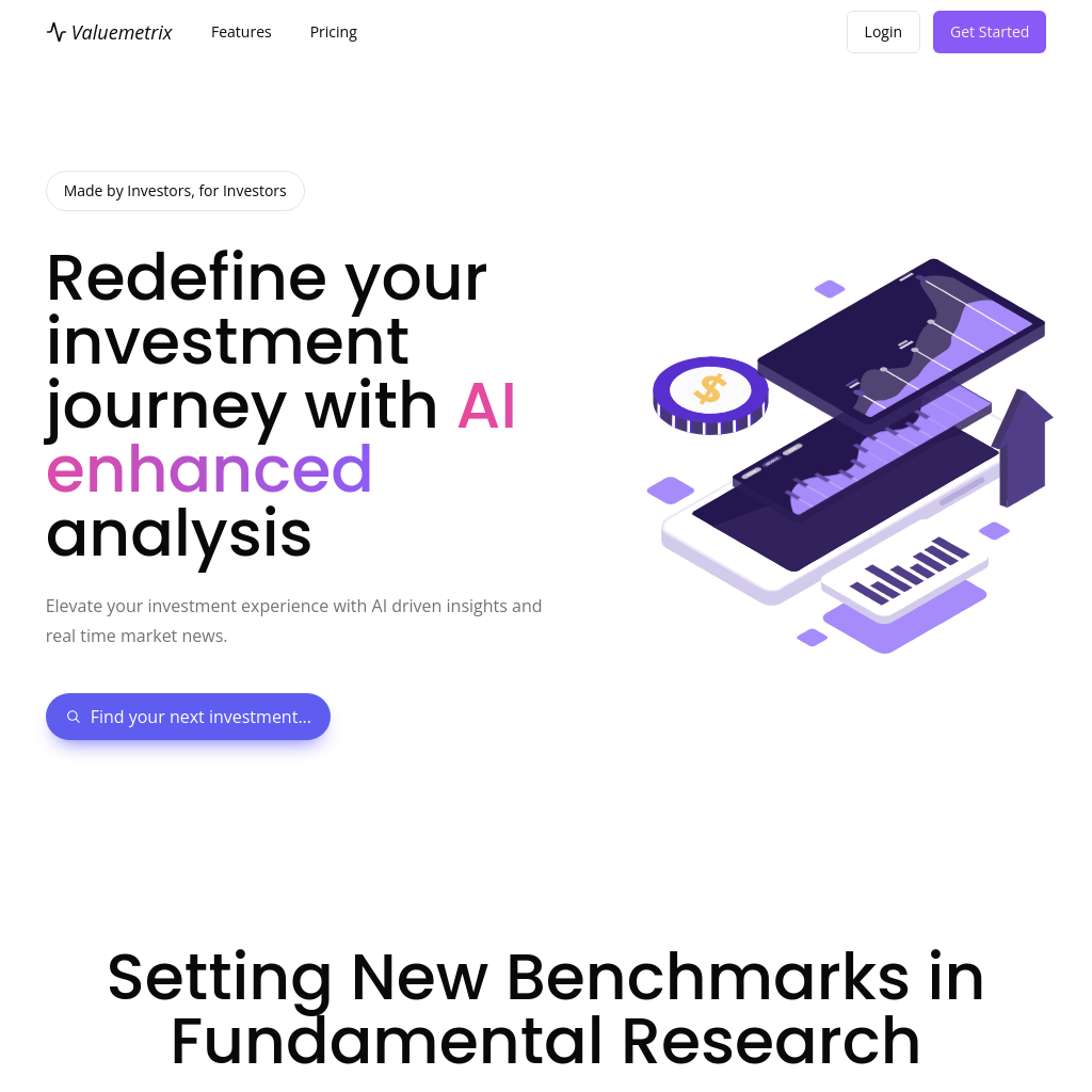 Valuemetrix - Redefine Your Investment Journey with AI Insights