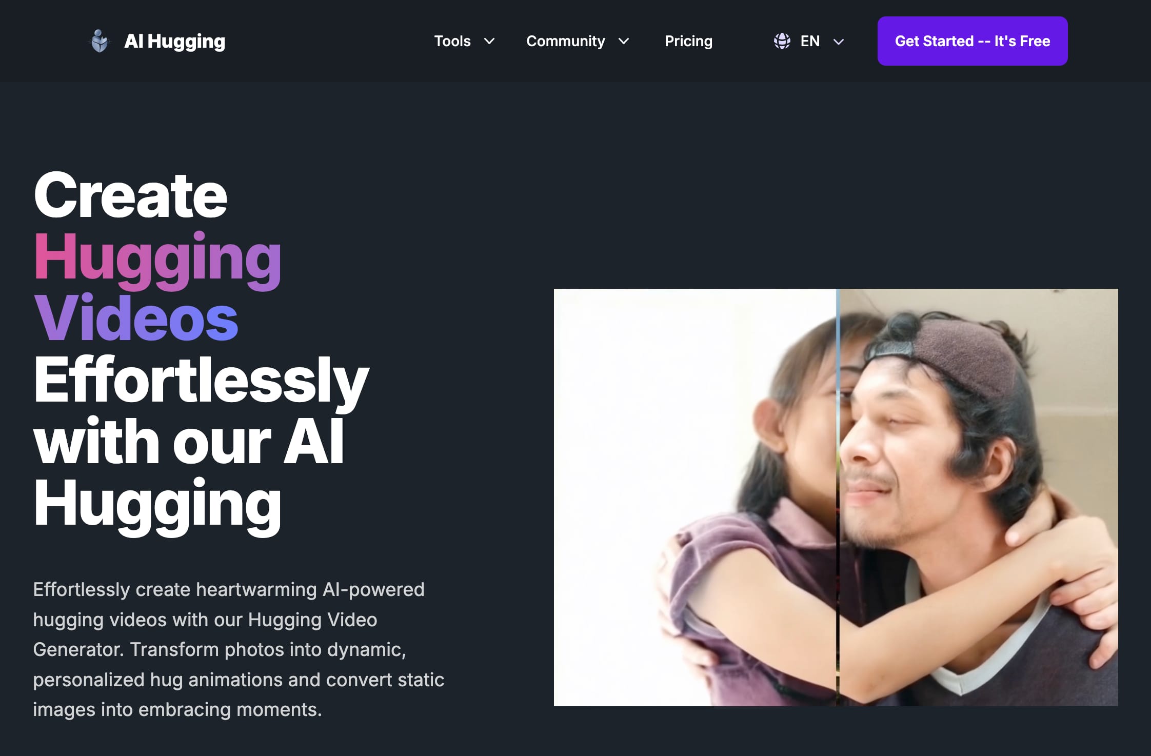 AI Hugging - Crie Vídeos de Abraço com AI de Forma Gratuita