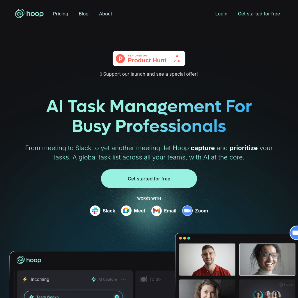 Hoop - AI Task Management for Busy Professionals | Streamline Your Workflow