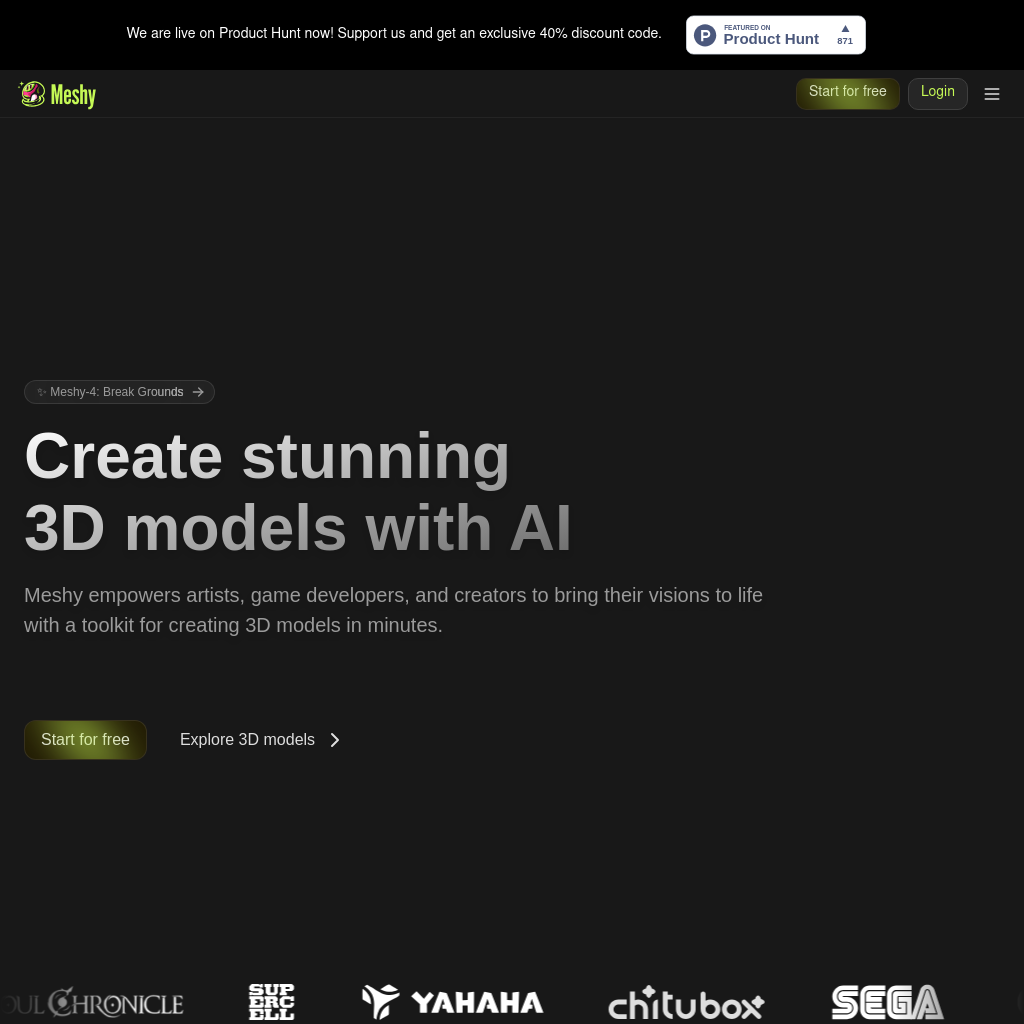 Meshy - AI-Powered 3D Model Generator for Creators