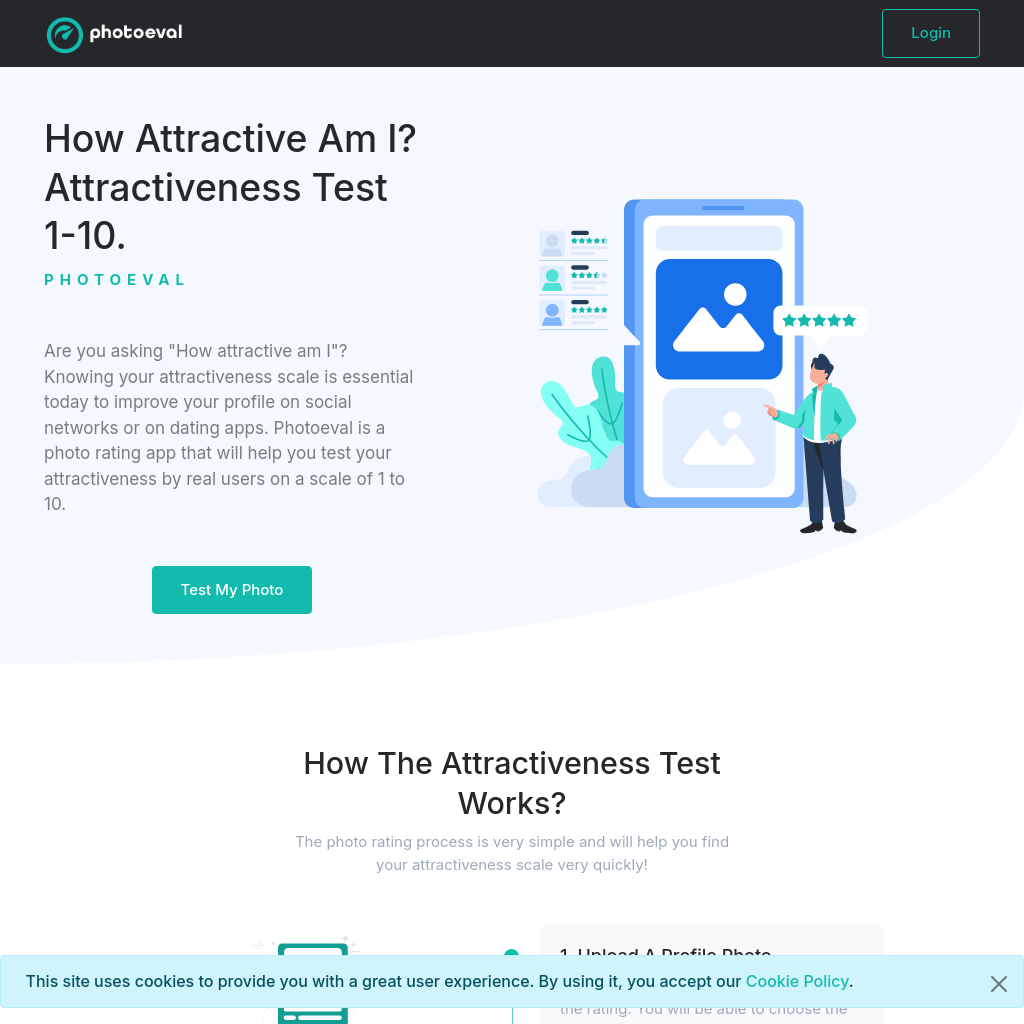 Photoeval: Rate Your Attractiveness 1-10 with Real User Feedback