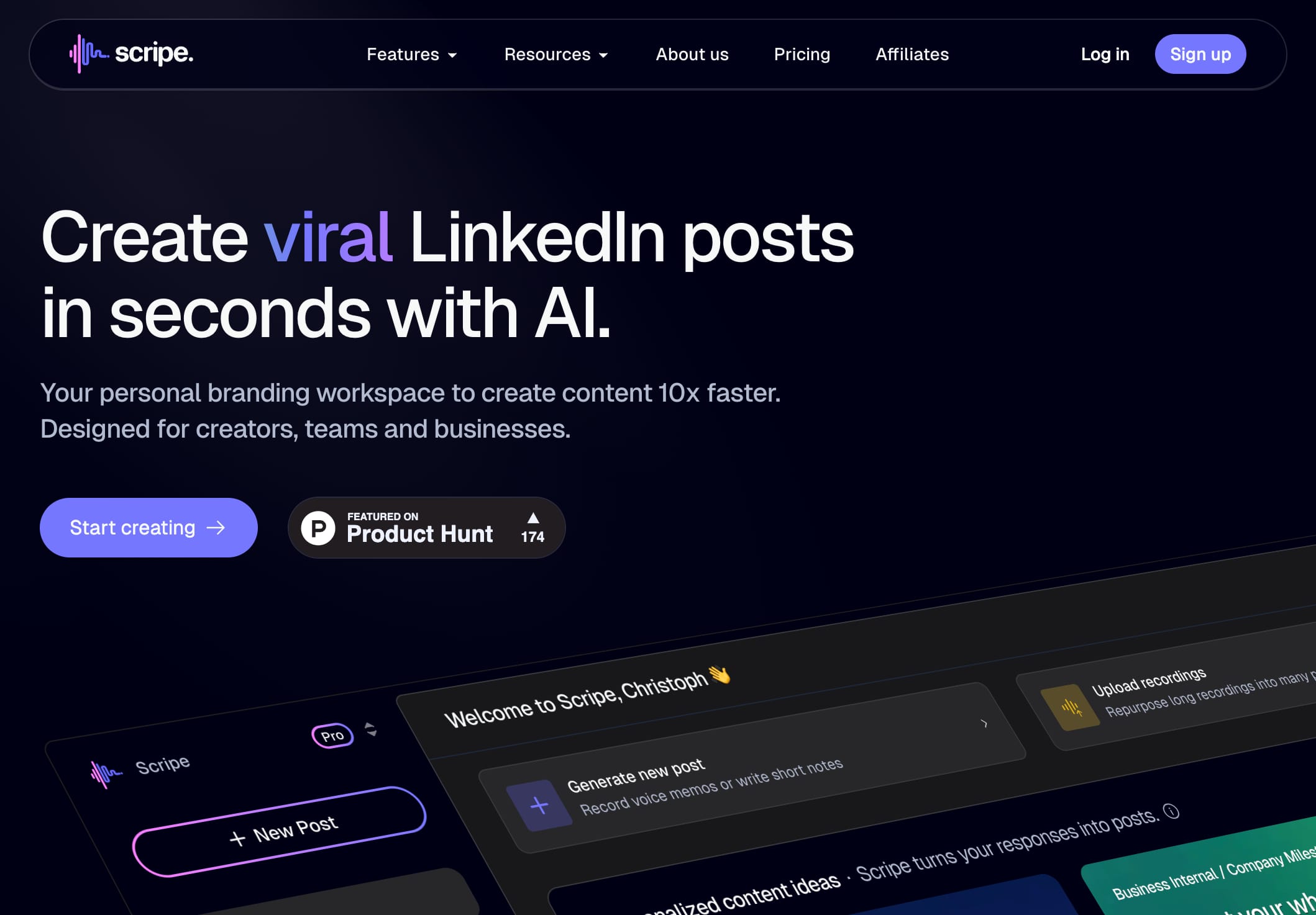 Scripe - Your AI-Powered LinkedIn Content Creator