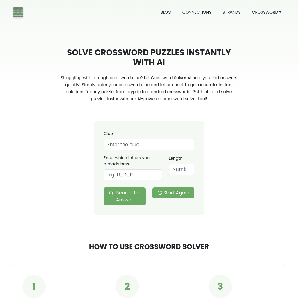 Crossword Solver AI - Instant Solutions for Any Puzzle