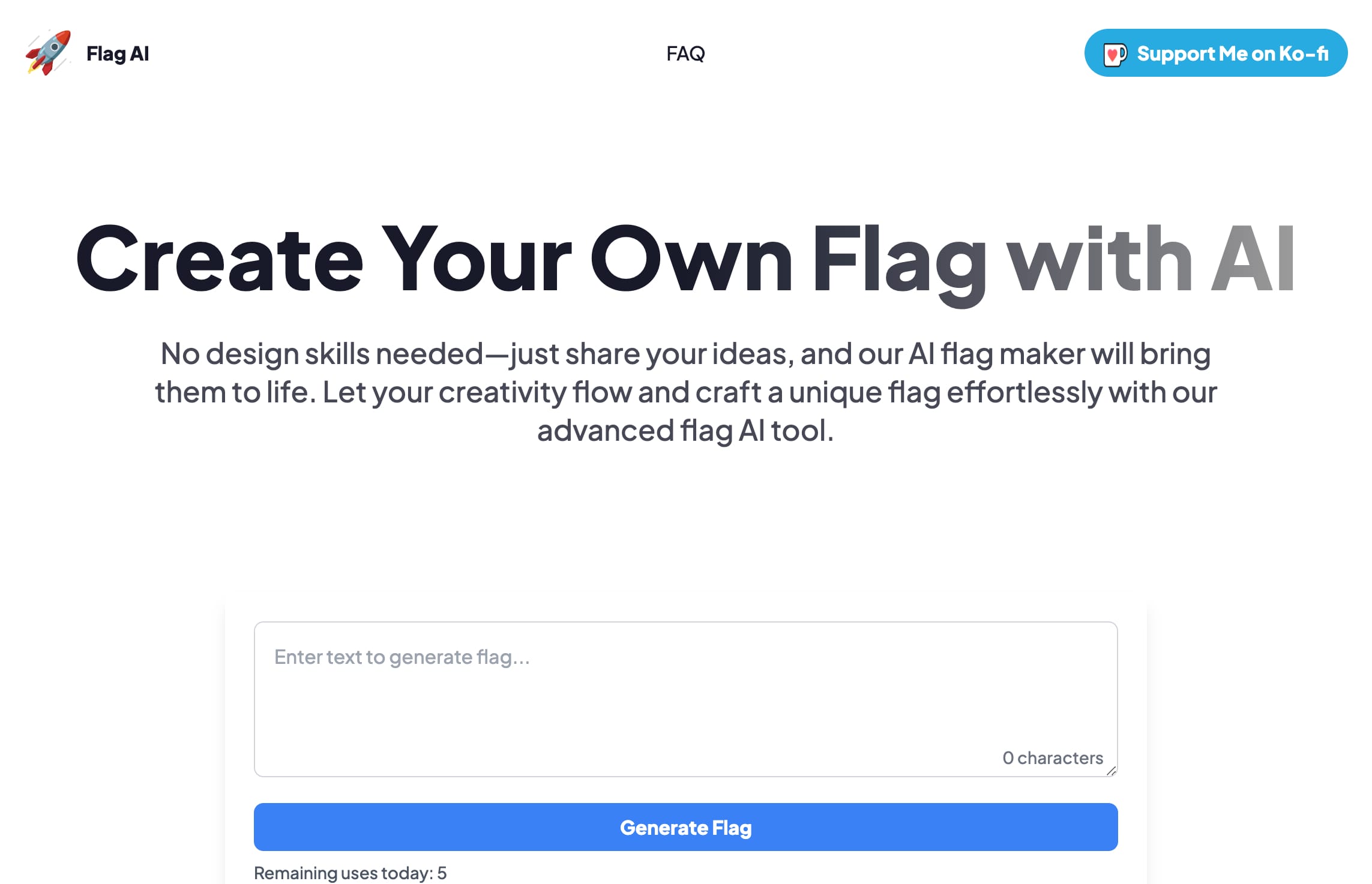 Flag AI - AIでフラッグを無料作成、高品質＆サインイン不要