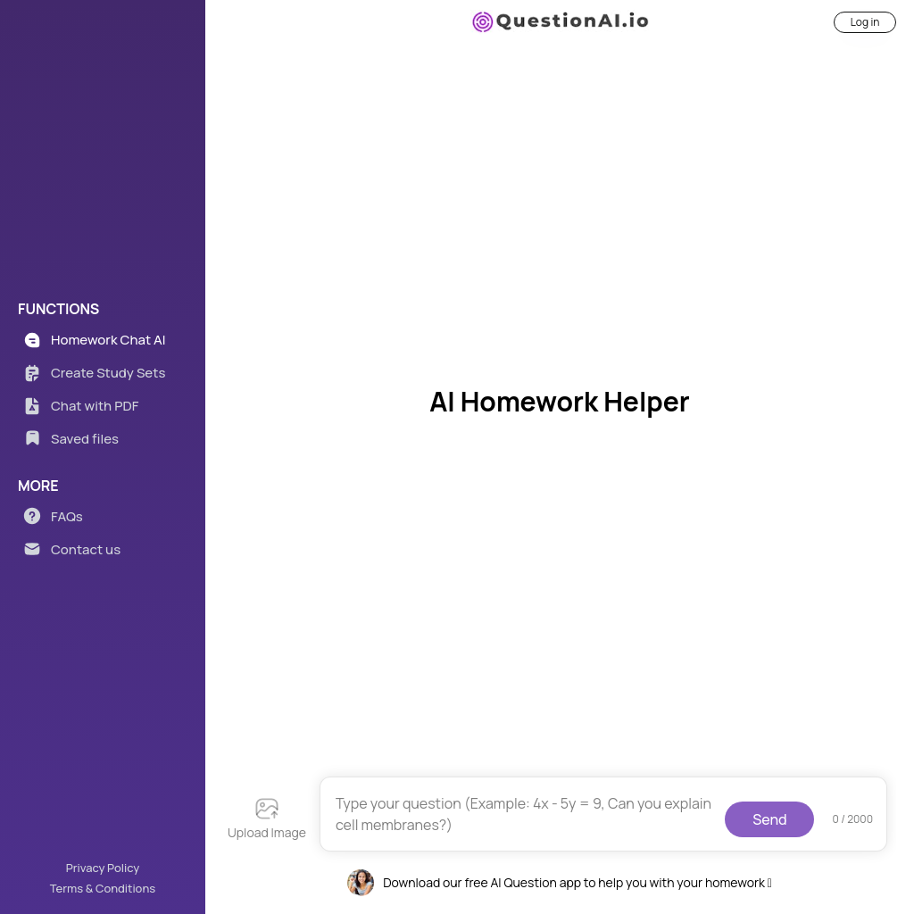 Free Question AI Homework Helper - Get Instant Assistance