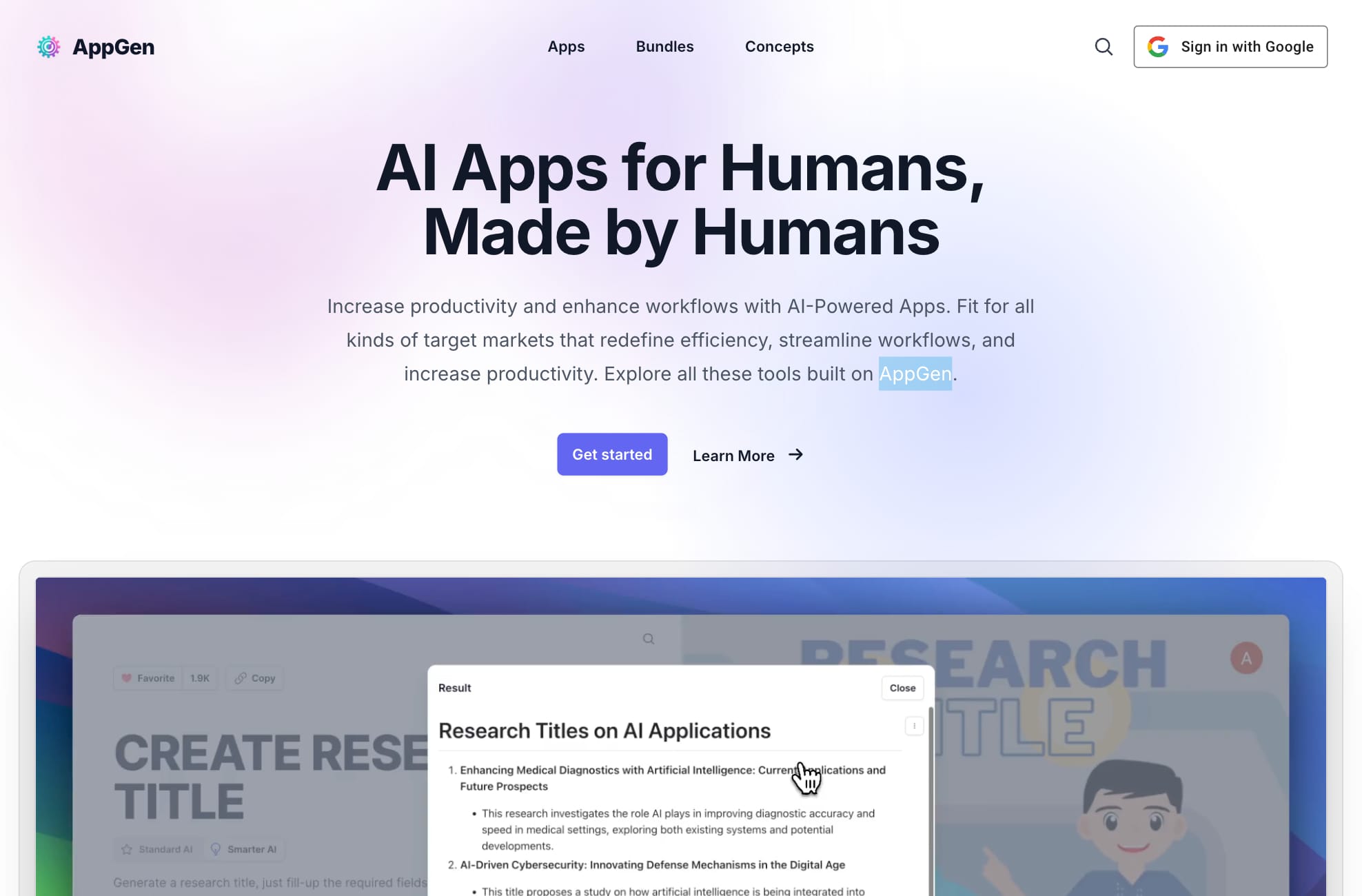 AppGen - Innovative AI Apps for Enhanced Productivity