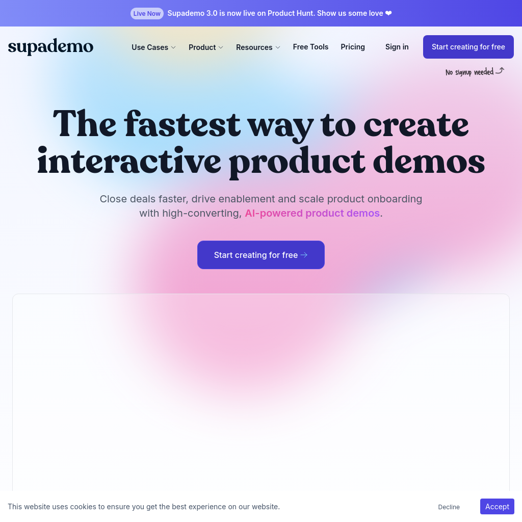 Supademo 3.0 - AI-Driven Interactive Demos for Efficient Onboarding