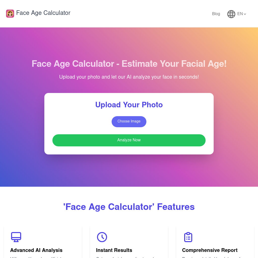 Face Age Calculator - Accurate Facial Age Estimation | Face Age Calculator