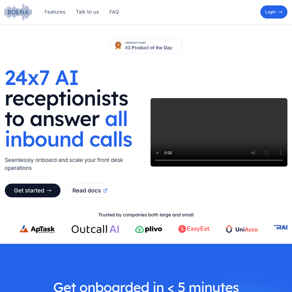 Bolna - Create Human-Like AI Front Desk Agents in Minutes