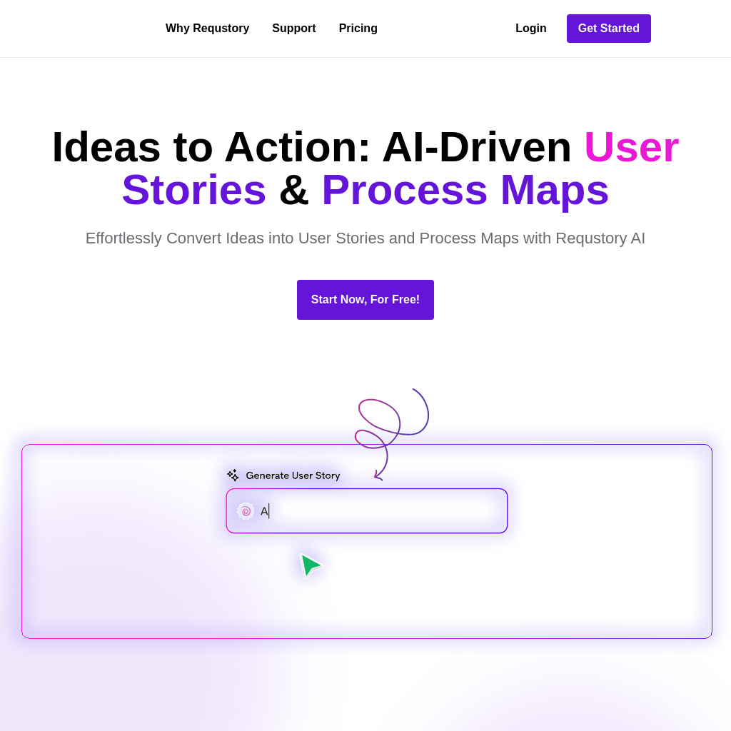 Requstory - Transform Ideas into Action with AI-Driven User Stories & Process Maps