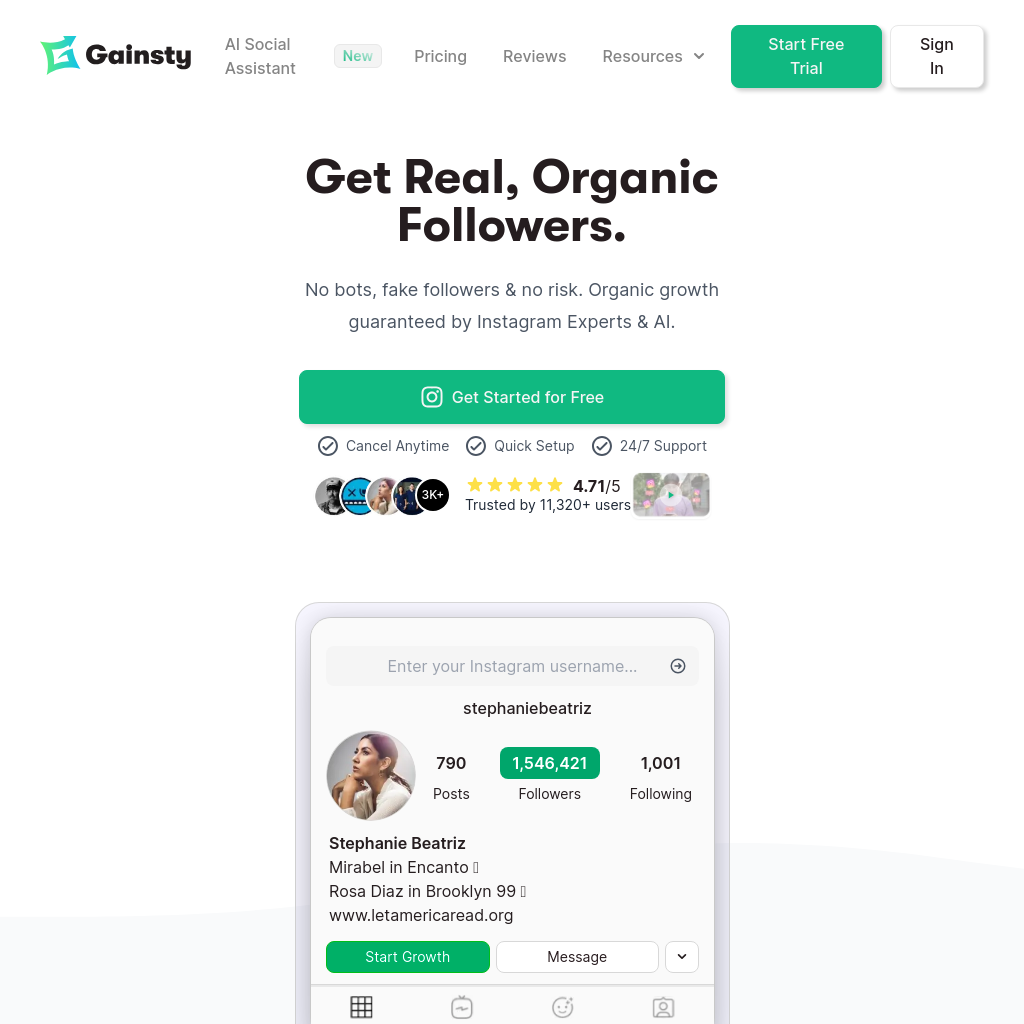 Gainsty: Fast, Real Instagram Followers Growth