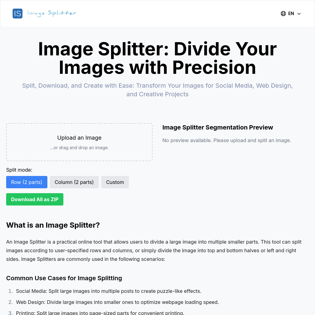 ImageSplitter.vip: Free Online Image Splitter for Creative Projects