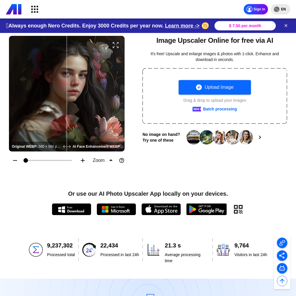 Nero AI Image Upscaler | Enhance & Enlarge Photos Effortlessly