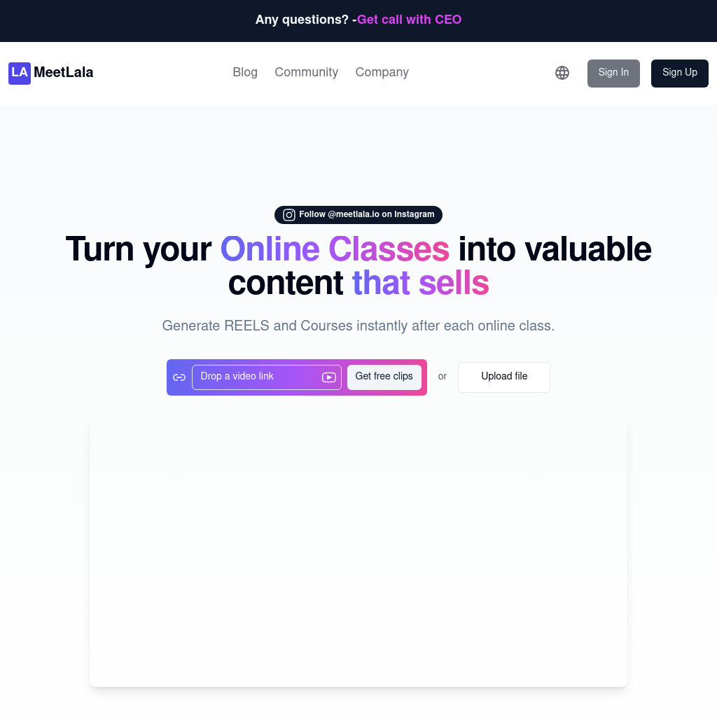 Lala: Transform Your Online Classes into Profitable Content