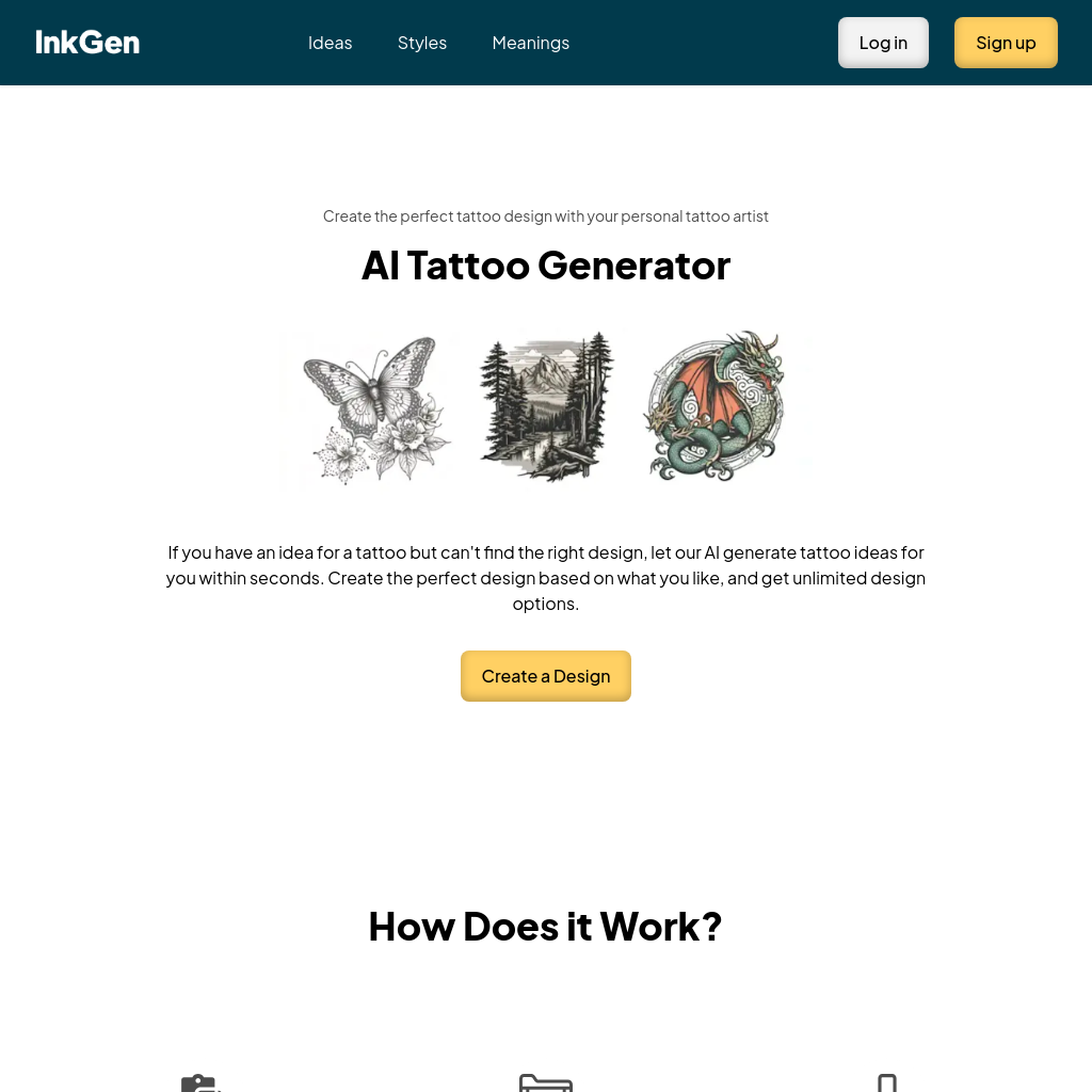 AI Tattoo Generator - InkGen: Einzigartige Tattoo-Designs in Sekunden