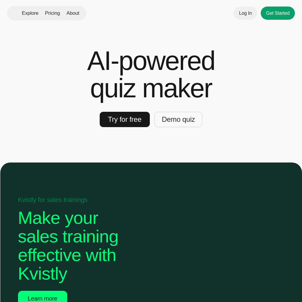 Kvistly: AI-Quizzes for Enhanced Training and Team Building