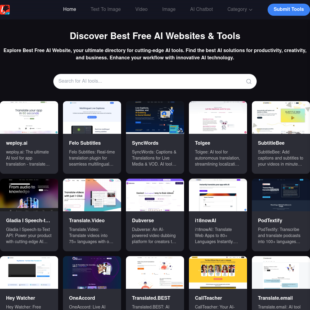 Best Free AI Tools & Solutions | Best Free AI Websites