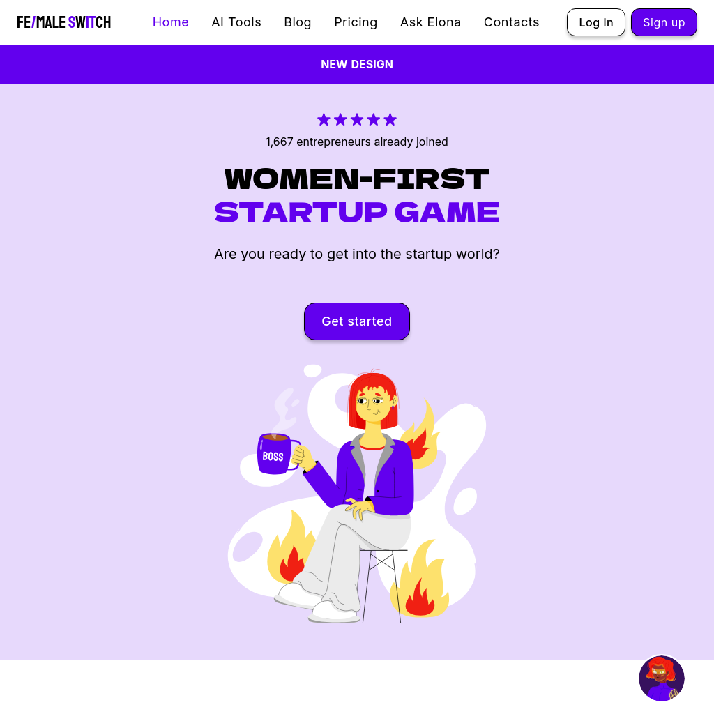 Fe/male Switch: Women-First Startup Game for Aspiring Entrepreneurs