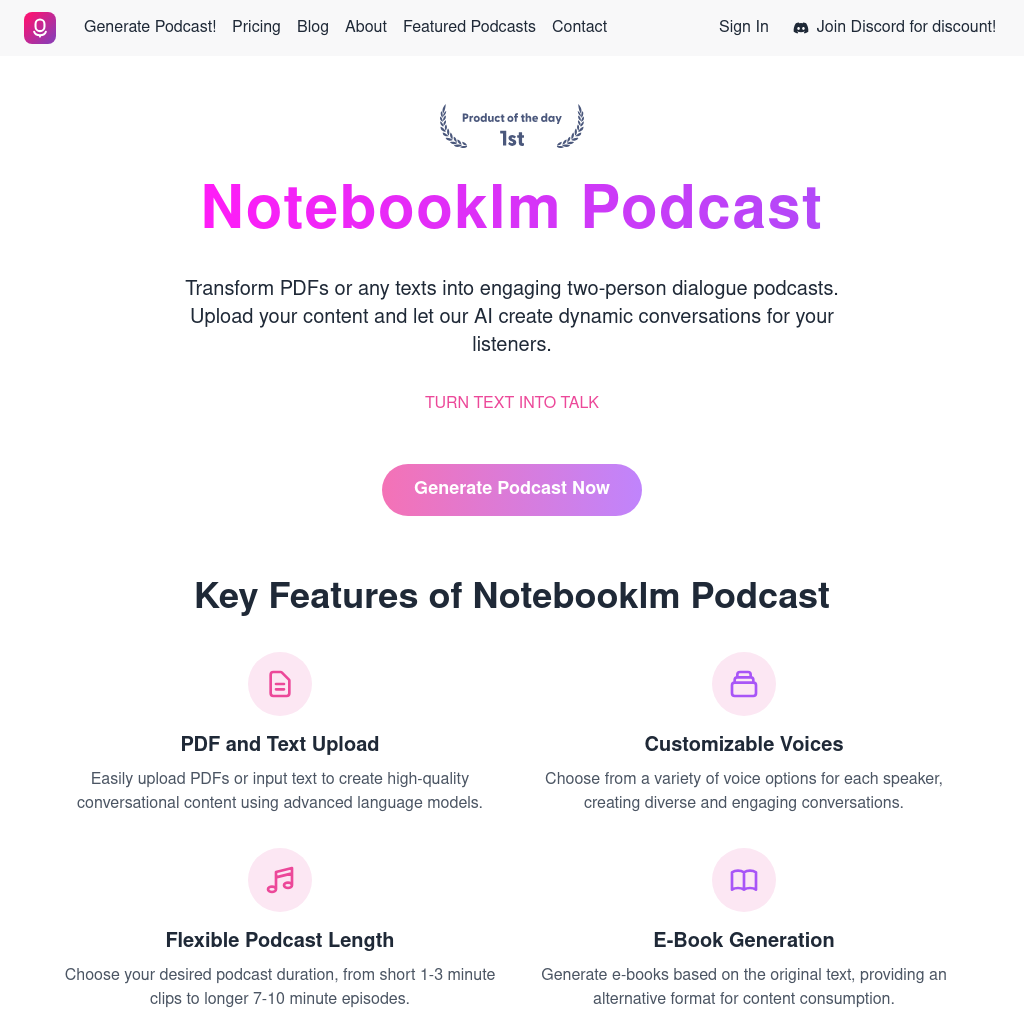 Notebooklm Podcast - AI播客生成器，让学习更生动