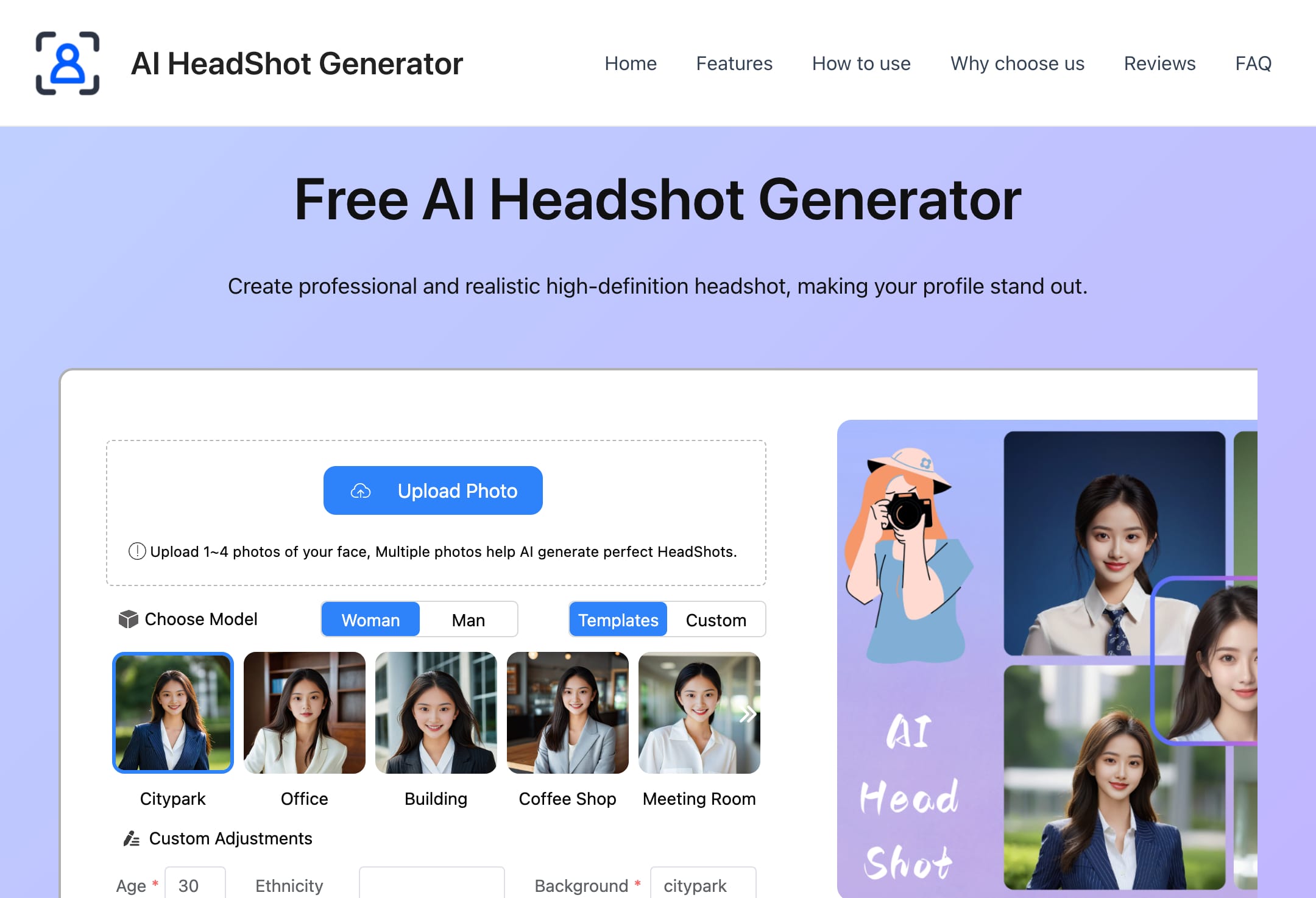 AI Headshot Generator - Create Professional Images Free & No Signup