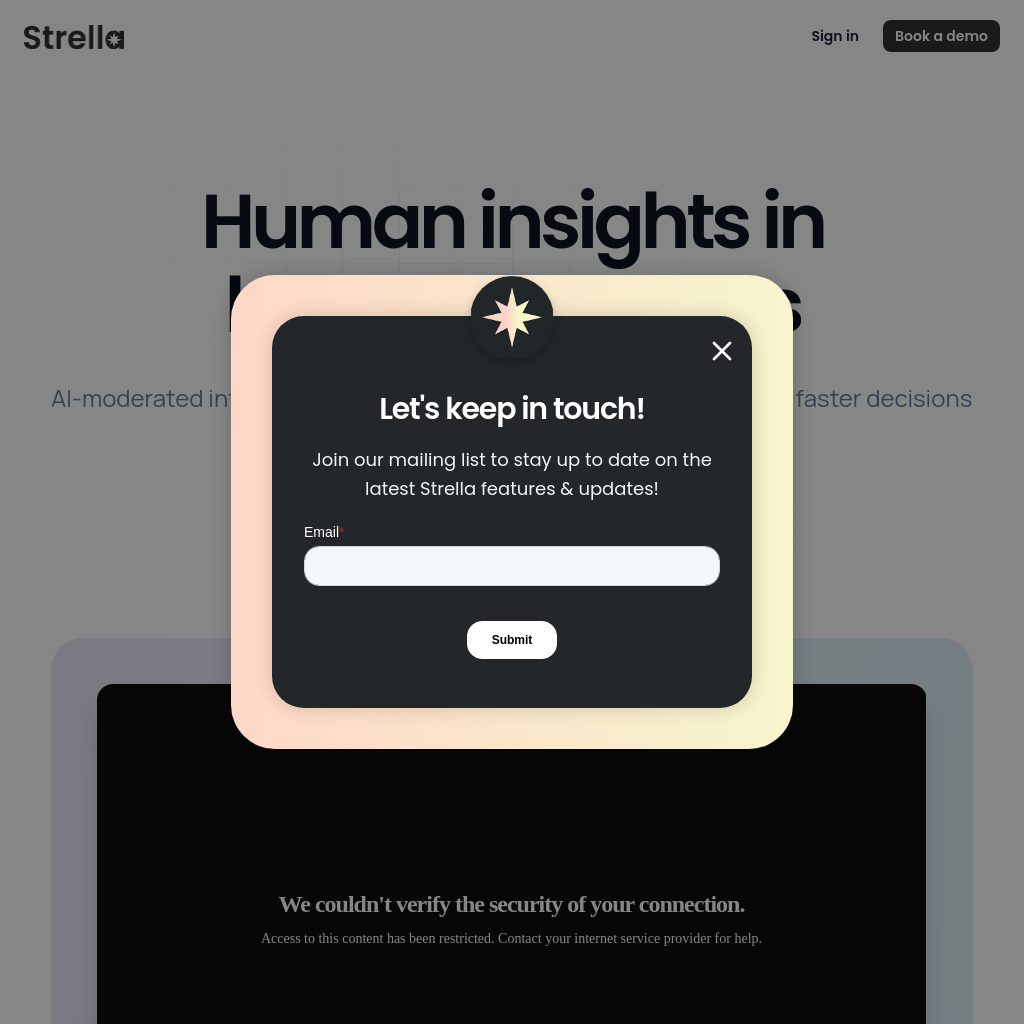 Strella - AI-Powered Customer Research for Fast Insights