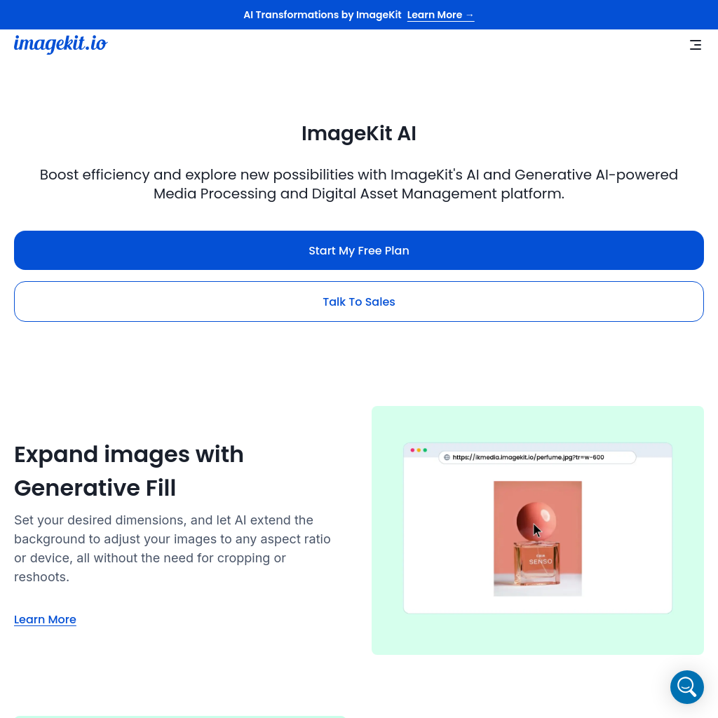 ImageKit AI pour la gestion et la livraison de médias | ImageKit.io