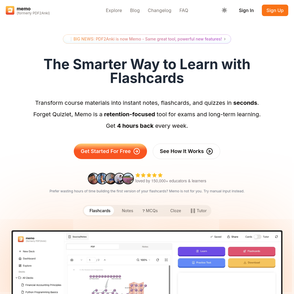 Memo: The Smarter Way to Learn with Flashcards