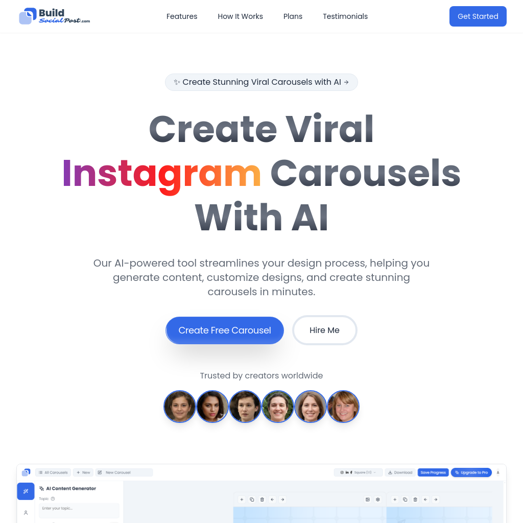 BuildSocialPost - AI-Powered Carousel Maker for Social Media