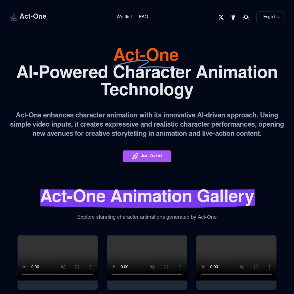 Act-One: Transformative AI Character Animation Technology