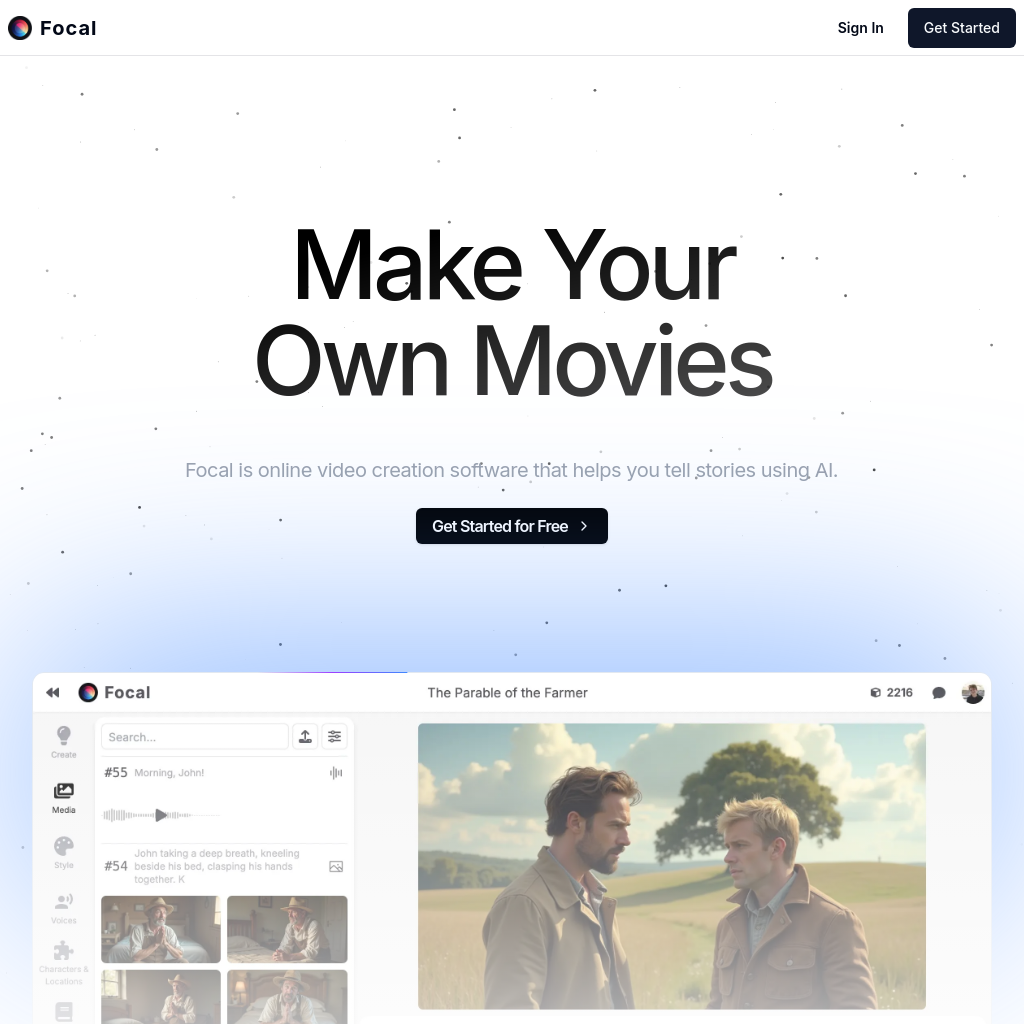 Focal: Create Your Own Movies and TV Shows with AI