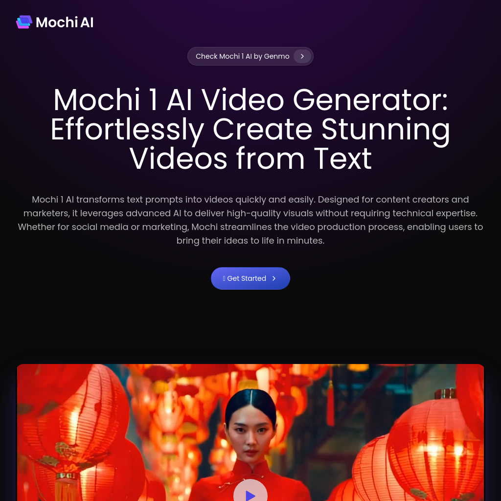 Mochi 1 AI: Gerador de Vídeos Inteligente e Poderoso