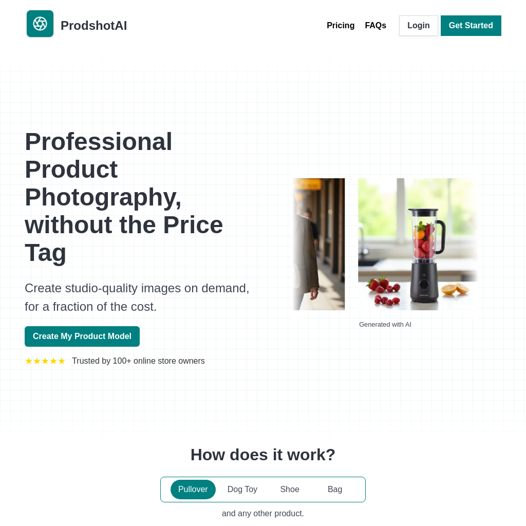 ProdShotAI - Affordable AI Product Photography Solutions