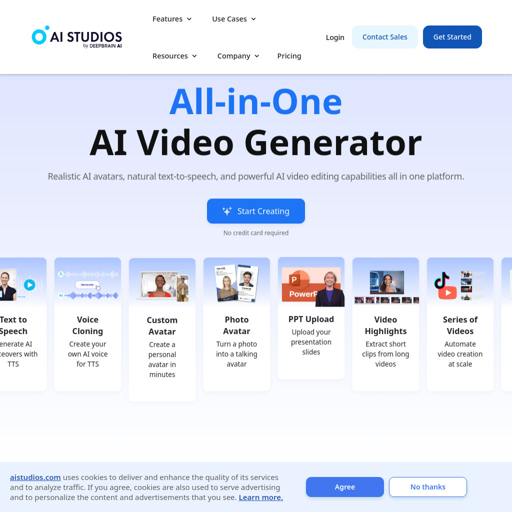 AI Studios: Effortless AI Video Creation with Realistic Avatars