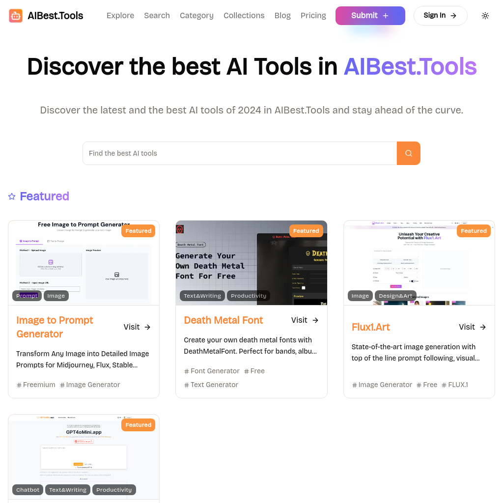 Home - AIBest.Tools | Top AI Tools for 2024